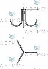 К33-0,7-0,9-0-5 кронштейн четырехрожковый